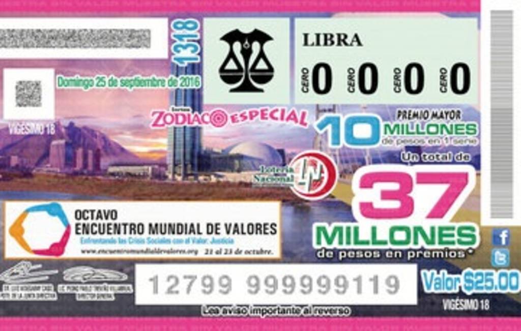 Suerte. Vuelve a favorecer a Torreón con el Premio Mayor del Sorteo Zodiaco de la Lotería Nacional con 10 millones de pesos.