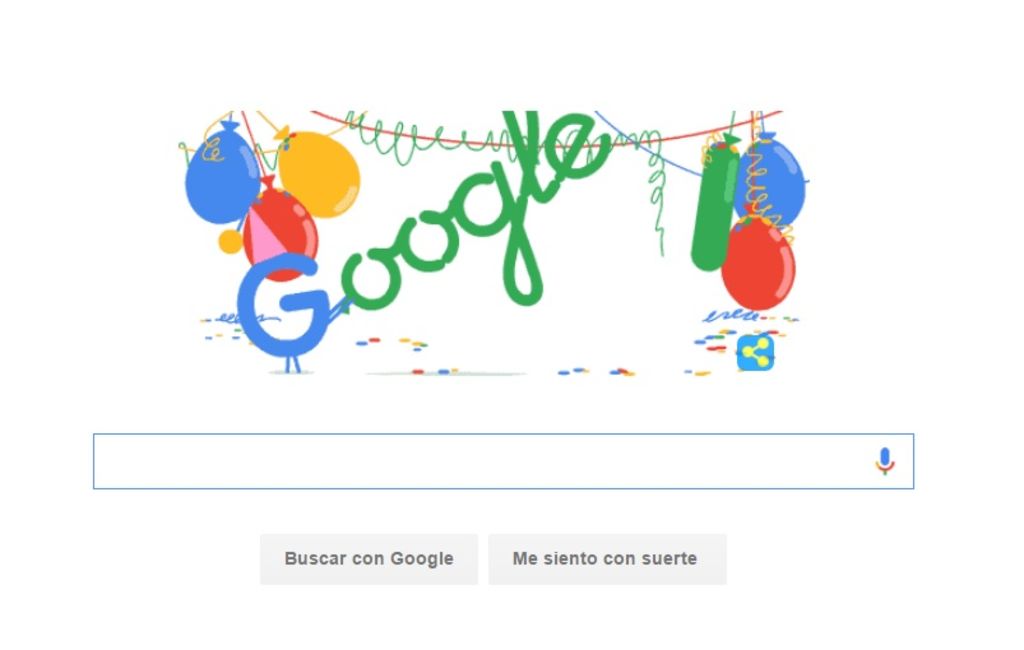Google celebra sus 18 otoños con globos, confeti y serpentinas. (ESPECIAL)