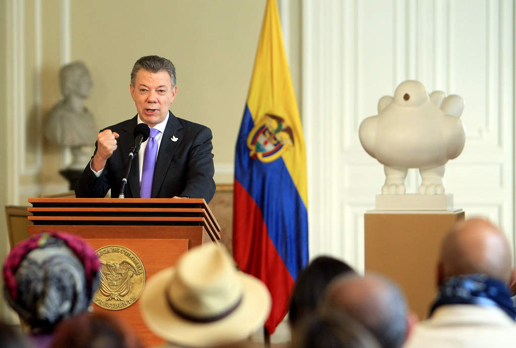 El mandatario colombiano ganó hoy el premio Nobel de la Paz 2016 por sus 'decididos esfuerzos' por llevar la paz a su país tras 52 años de conflicto armado. (EFE)