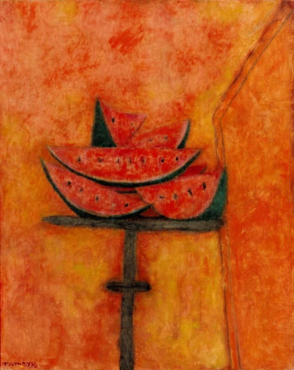 Esta pintura de Tamayo, uno de los más aclamados artistas de su generación, sintetiza la estética modernista del cubismo con un tema local y con el simbolismo. (ARCHIVO)