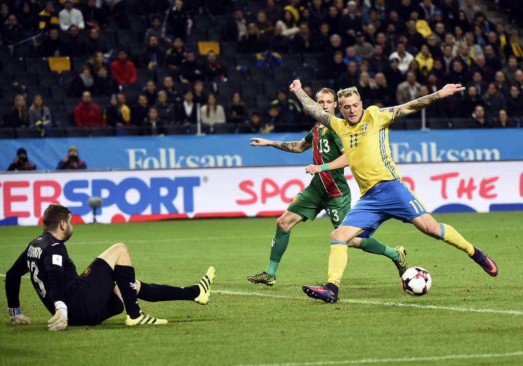 Suecia no tuvo problemas para derrotar en casa a Bulgaria. (AP)