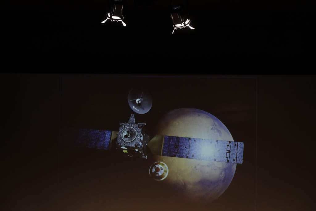 Schiaparelli, si todo se ha desarrollado como estaba previsto, habrá podido entrar en la atmósfera de Marte y habrá descendido durante seis minutos hasta aterrizar. (AP)