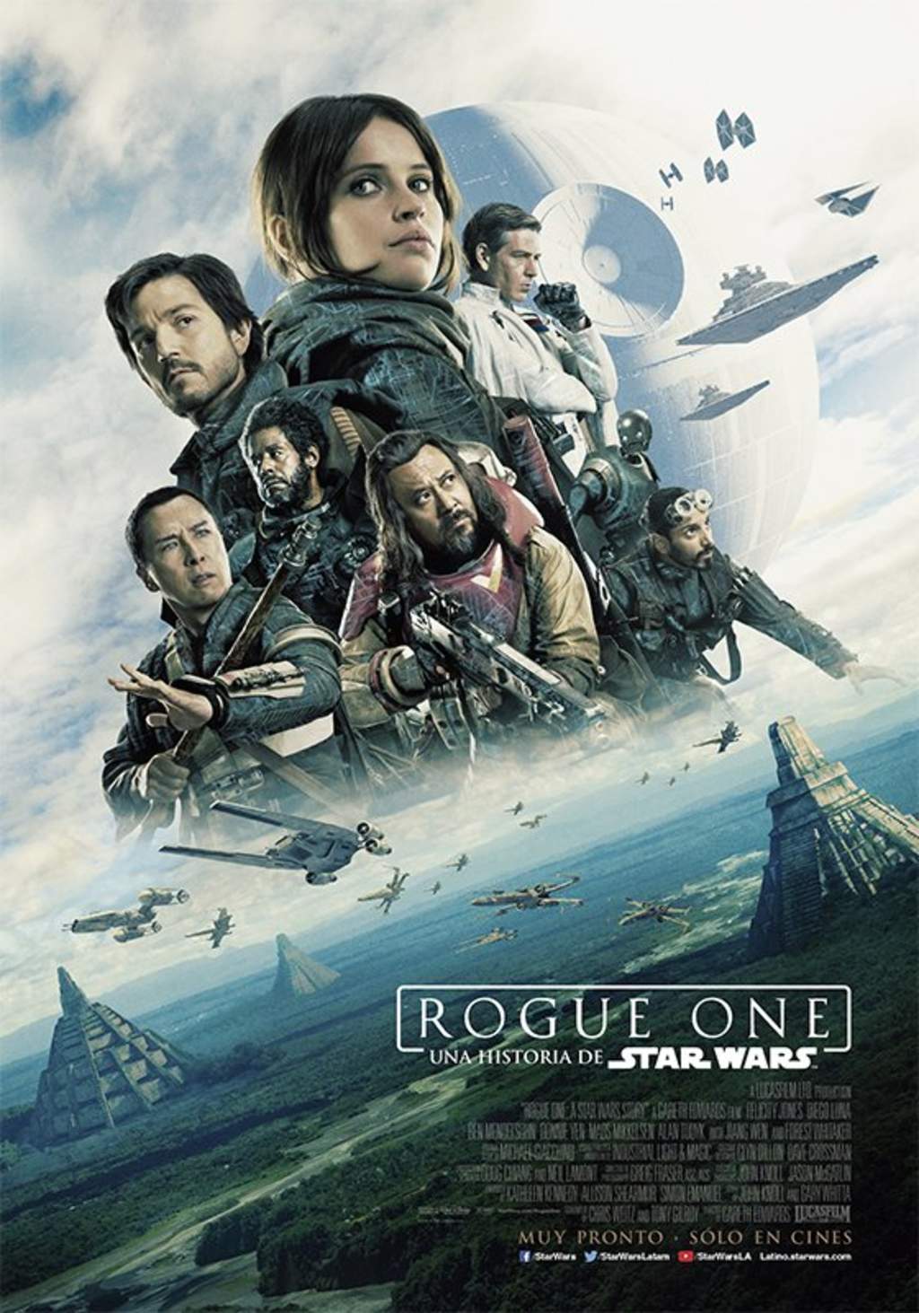 En el primero de ellos, se observa a los personajes principales del filme delante de la Estrella de la Muerte y sobre las naves de la Alianza Rebelde. (ARCHIVO)