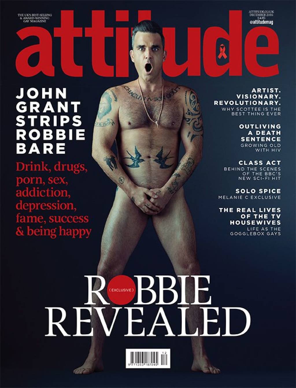 Atrevido. A sus 42 años, el cantante posó en la revista Attitude.