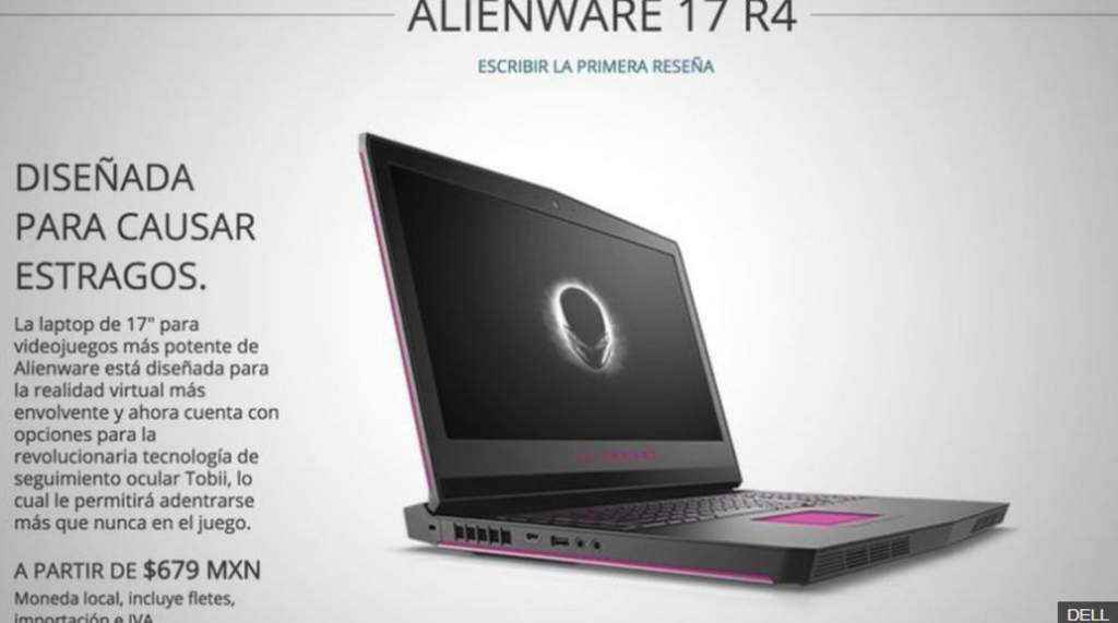 El sitio web mostraba gratis el modelo de Alienware, cobrando solamente el envío. (ESPECIAL)