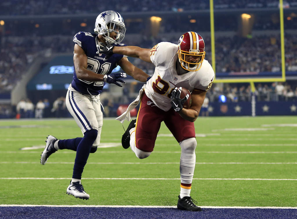 Jordan Reed anotó en par de ocasiones ante los Cowboys de Dallas. (AP)