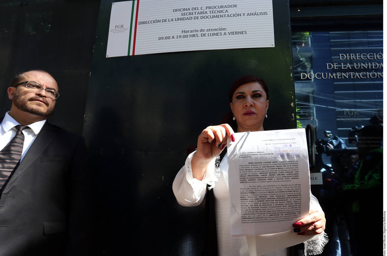 Acusa. Soledad Luévano afirmó que las razones sociales usadas por el exgobernador Miguel Alonso Reyes están en una lista del SAT de firmas involucradas en facturación de operaciones simuladas.   