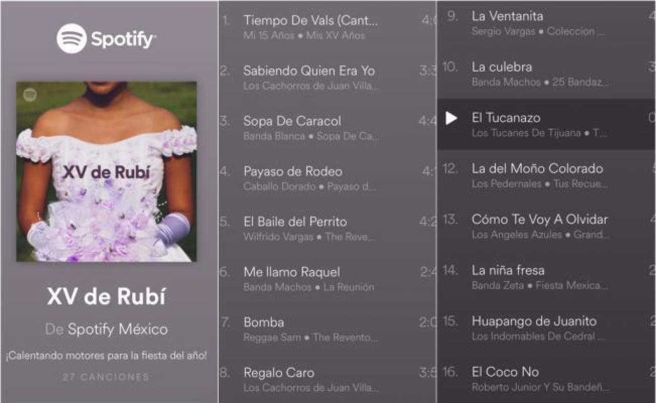 El fenómeno de los XV de Rubí llegó a Spotify. (ESPECIAL) 