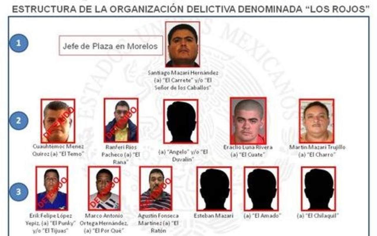 El detenido es identificado como el operador de su primo, líder de Los Rojos, con presencia en Morelos y Guerrero, encargada del trasiego de cocaína, heroína y cristal hacia Estados Unidos. (ESPECIAL)

