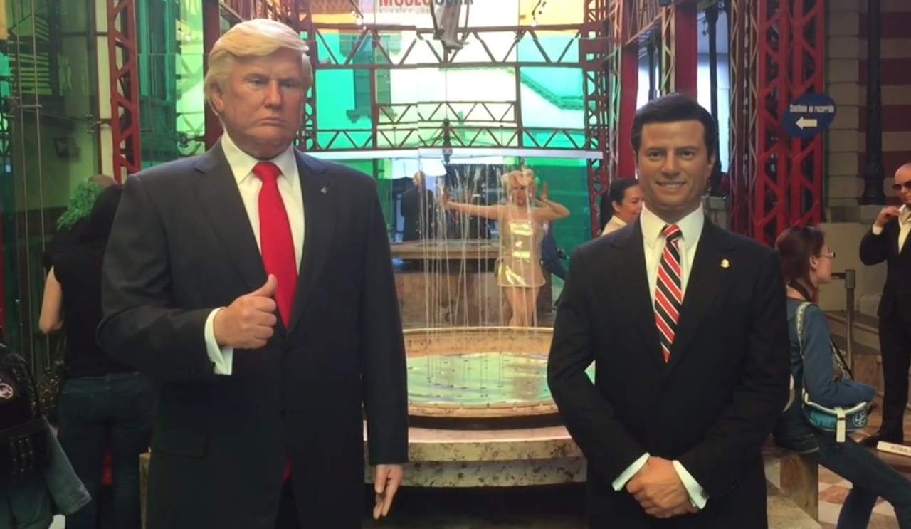 El encuentro Peña-Trump en el museo de cera es más circunstancial que planificado, ya que la figura del gobernante mexicano está en la sala de entrada de forma habitual. (TWITTER)