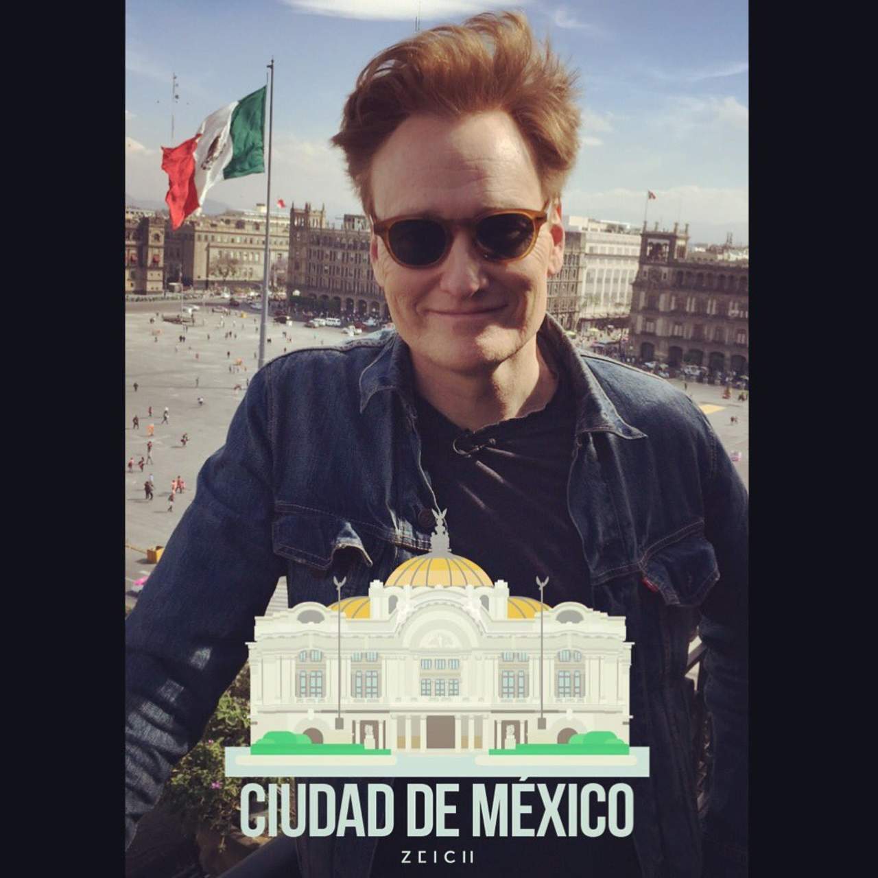 Visita. Conan no dudó en pasear por algunas calles del centro histórico de la Ciudad de México. (ESPECIAL)