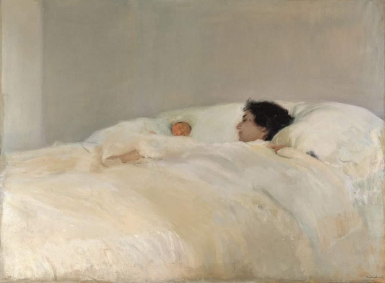 Este lienzo, explica el Museo Sorolla, conmemora el nacimiento de Elena, la hija menor del pintor, el 12 de julio de 1895. (ESPECIAL)