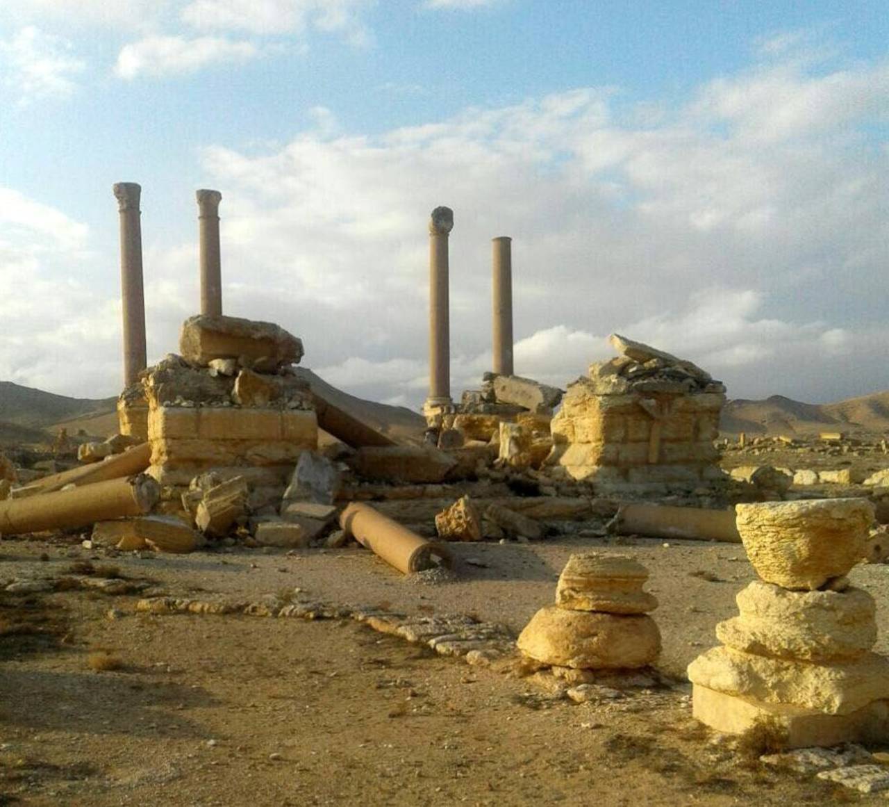 Daño. Los yihadistas dinamitaron los templos de Bel y Bal Shamín, el frente escénico del teatro romano y otros lugares. 