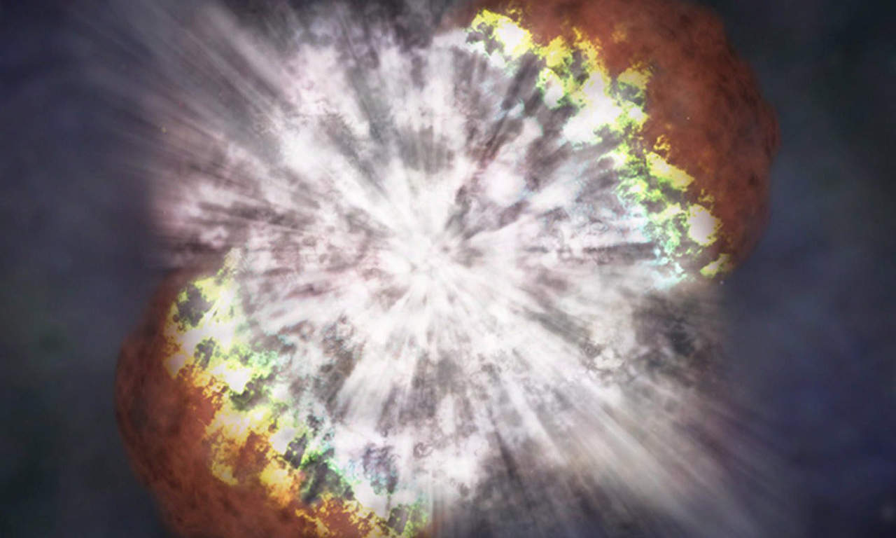 La explosión fue captada en octubre de 2013 por el Observatorio Palomar en California (EU) en una galaxia a 160 millones de años luz de nuestra Vía Láctea. (EFE)