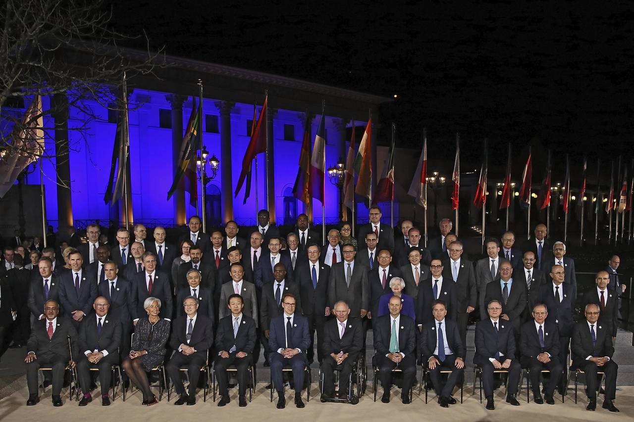 Reunidos. Los funcionarios de finanzas del G20 examinan la postura sobre libre comercio.