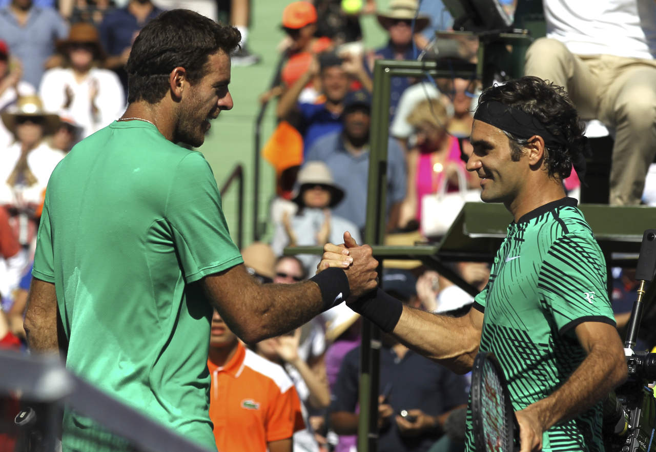 Juan Martín del Potro alabó el nivel que tiene Roger Federer en esta temporada. (AP)