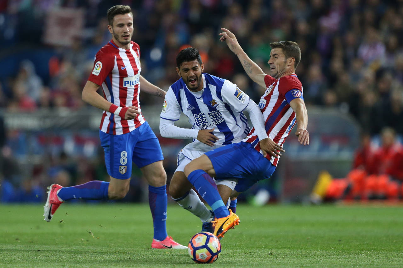 Atlético de Madrid venció 1-0 a la Real Sociedad del mexicano Carlos Vela, en partido correspondiente a la fecha 30. (Notimex)