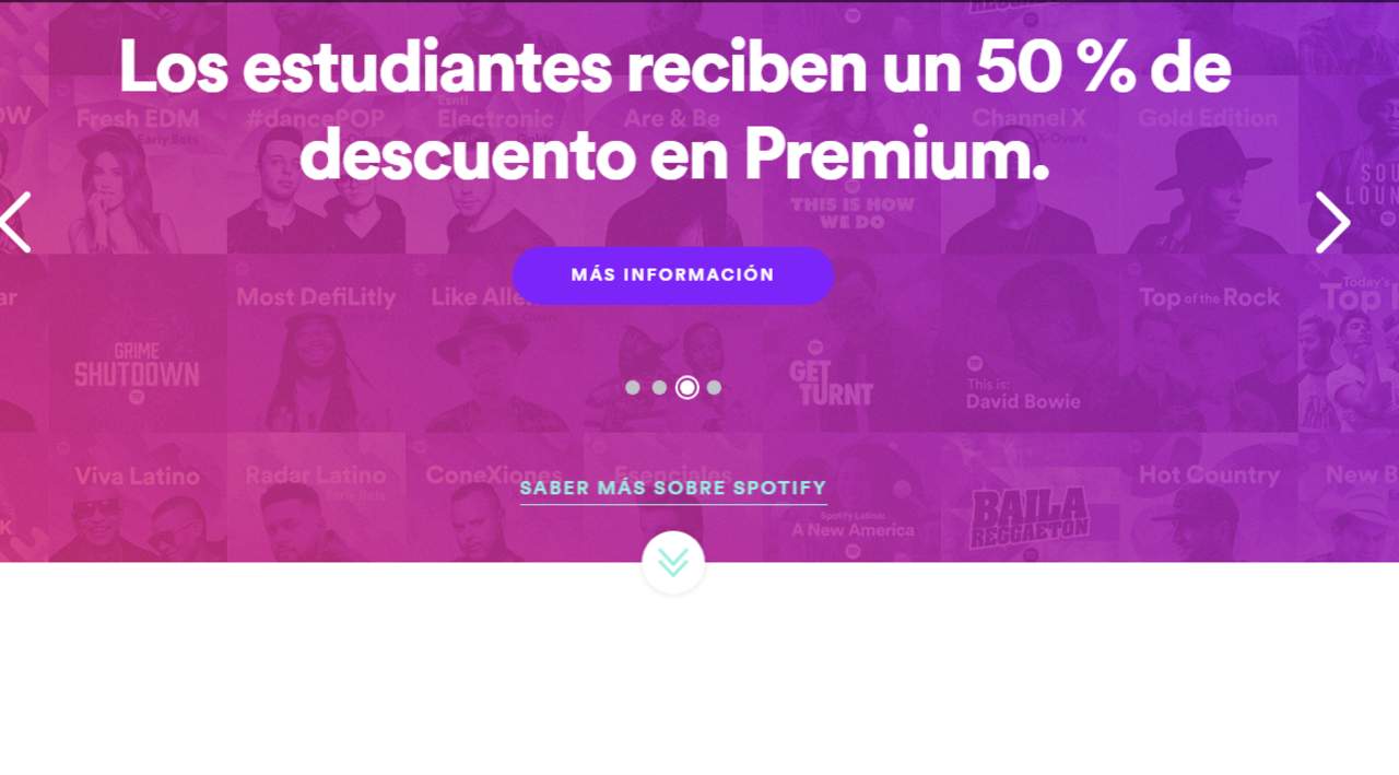 Spotify hará descuento del 50% a estudiantes