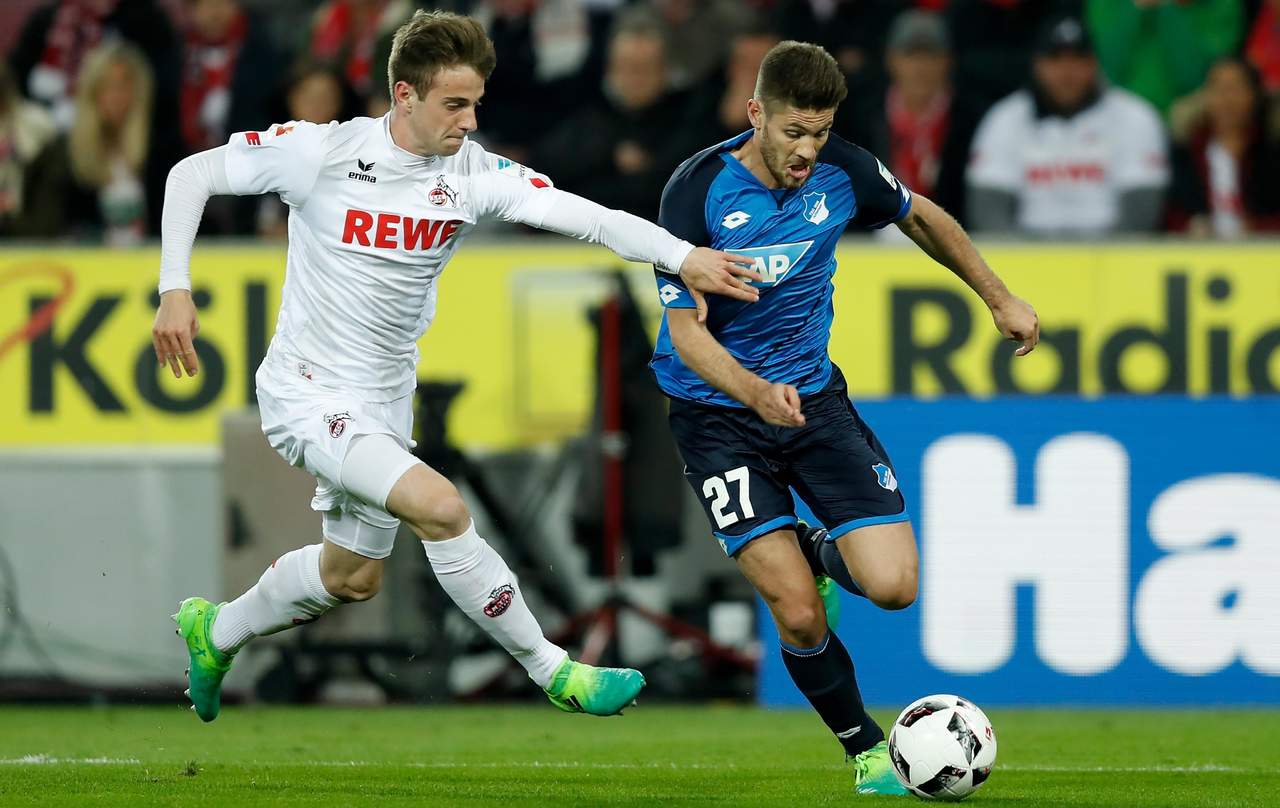 Hoffenheim empató a un tanto con Colonia y llegó a 55 puntos para situarse en el tercer lugar de la Bundesliga. (EFE)