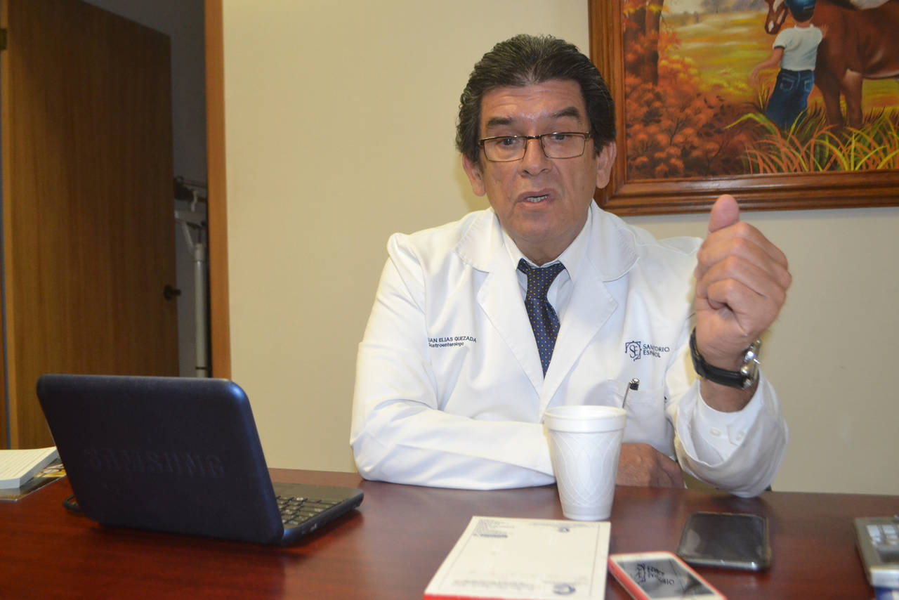 Representante. El doctor Juan Elías Quezada, es el actual  presidente de la Sociedad de Gastroenterología en Coahuila. (ANGÉLICA SANDOVAL)