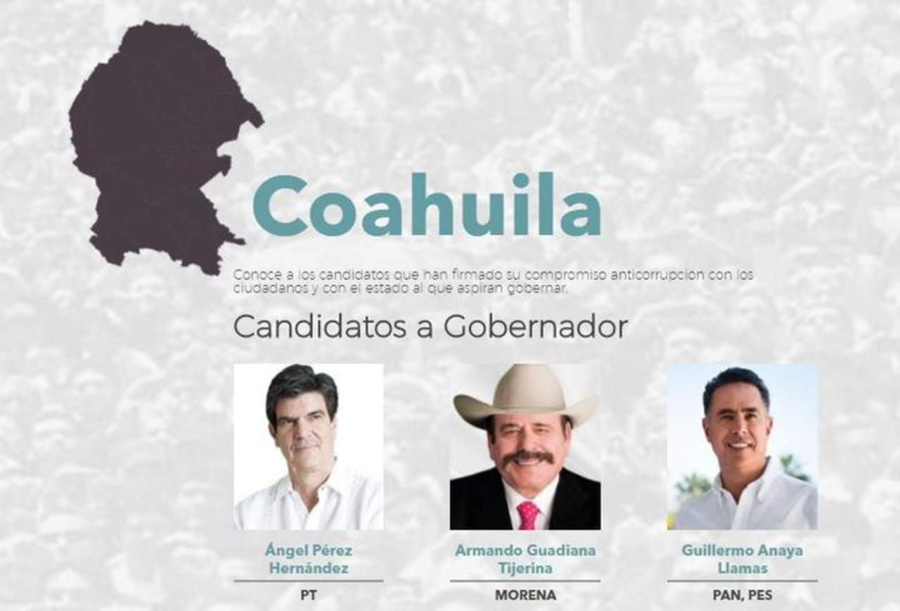 El Instituto Mexicano para la Competitividad (IMCO) y Coparmex pidieron a los candidatos a gobernador comprometerse a realizar 11 acciones de política pública para enfrentar la corrupción. (ESPECIAL)