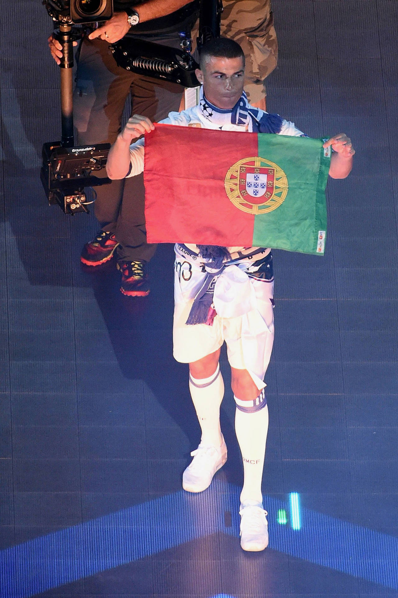 Cristiano Ronaldo celebró con los colores de su país.