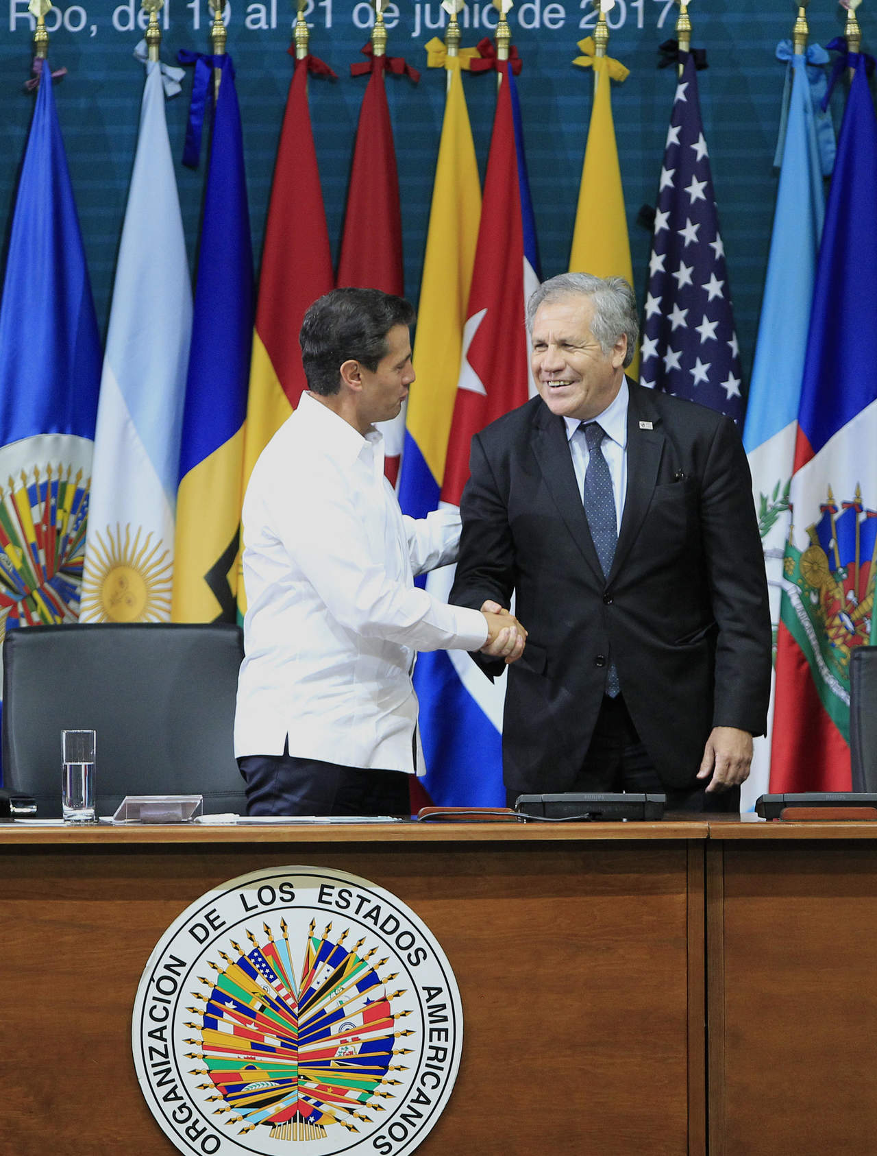 Inicio. Peña inauguró la Asamblea de la OEA.