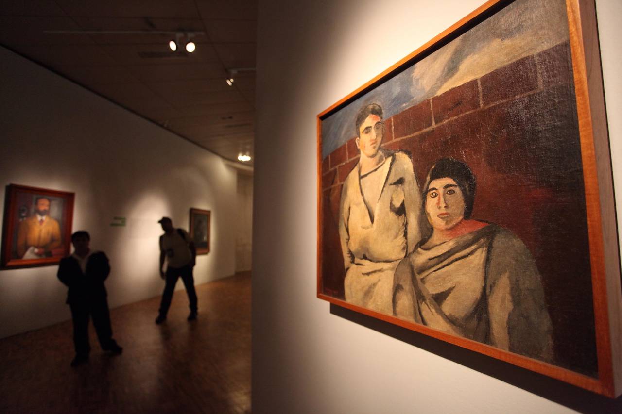 Homenaje. La obra 'Pareja' de Rufino Tamayo durante la exposición 'Rufino Tamayo, éxtasis del color', que le rinde tributo.