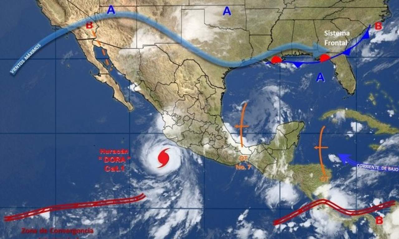 'Dora', que se formó el domingo frente a las costas de Guerrero, se convirtió durante la madrugada en huracán. (ESPECIAL)