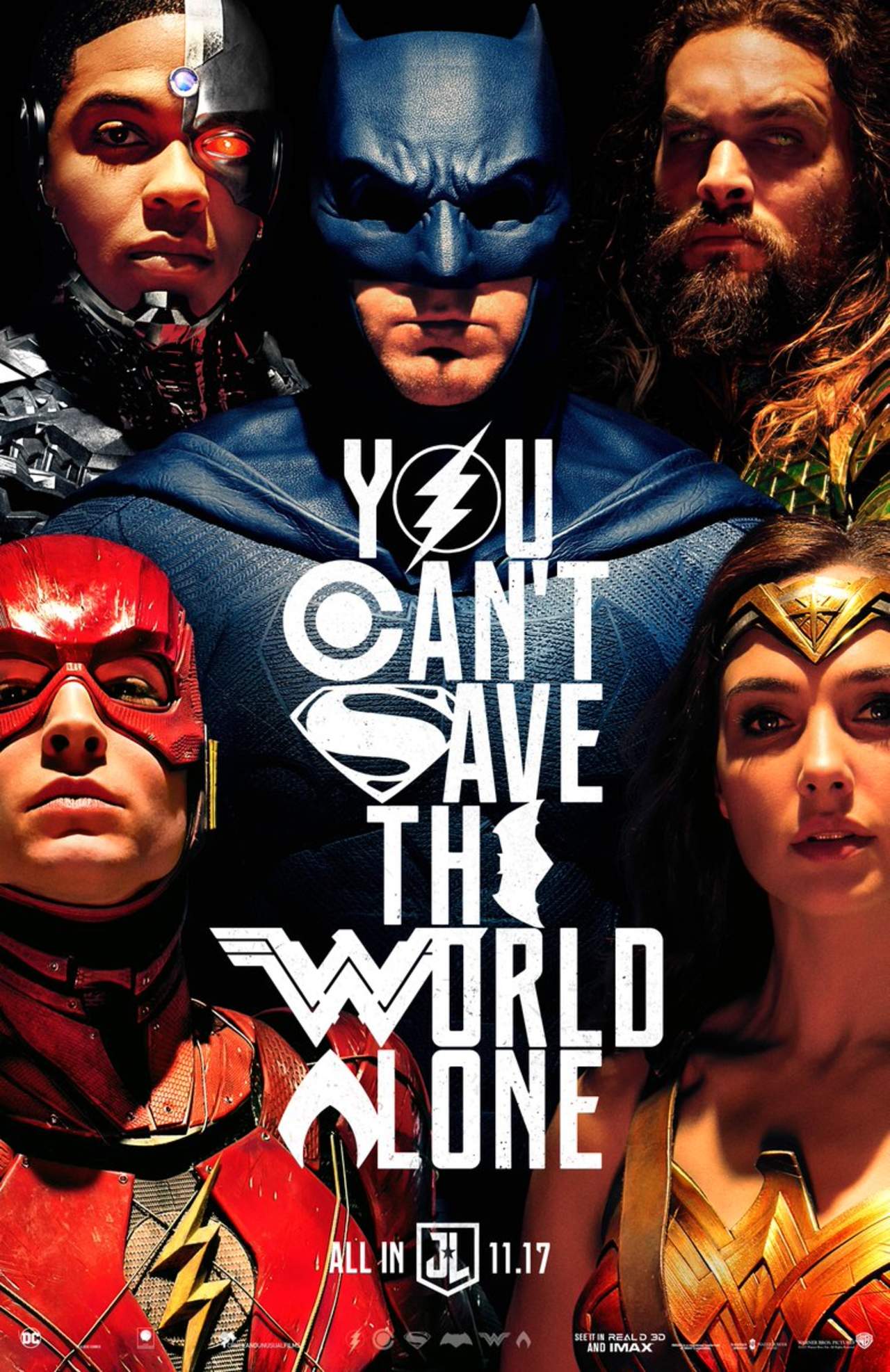Fue presentado un nuevo póster del filme de Justice League, que llegará a las salas en el mes de noviembre. (ESPECIAL)