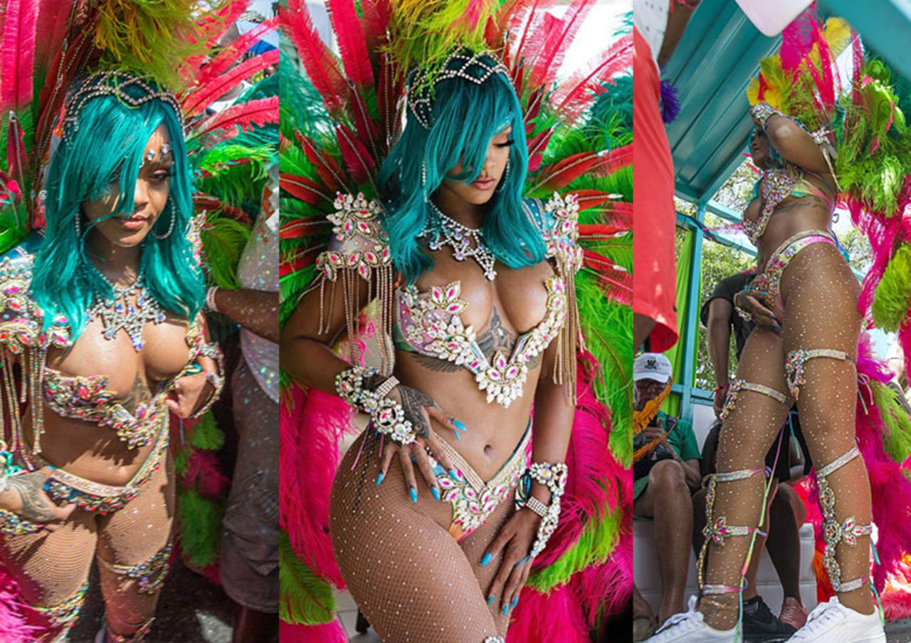 Rihanna, la sensación en desfile de Barbados