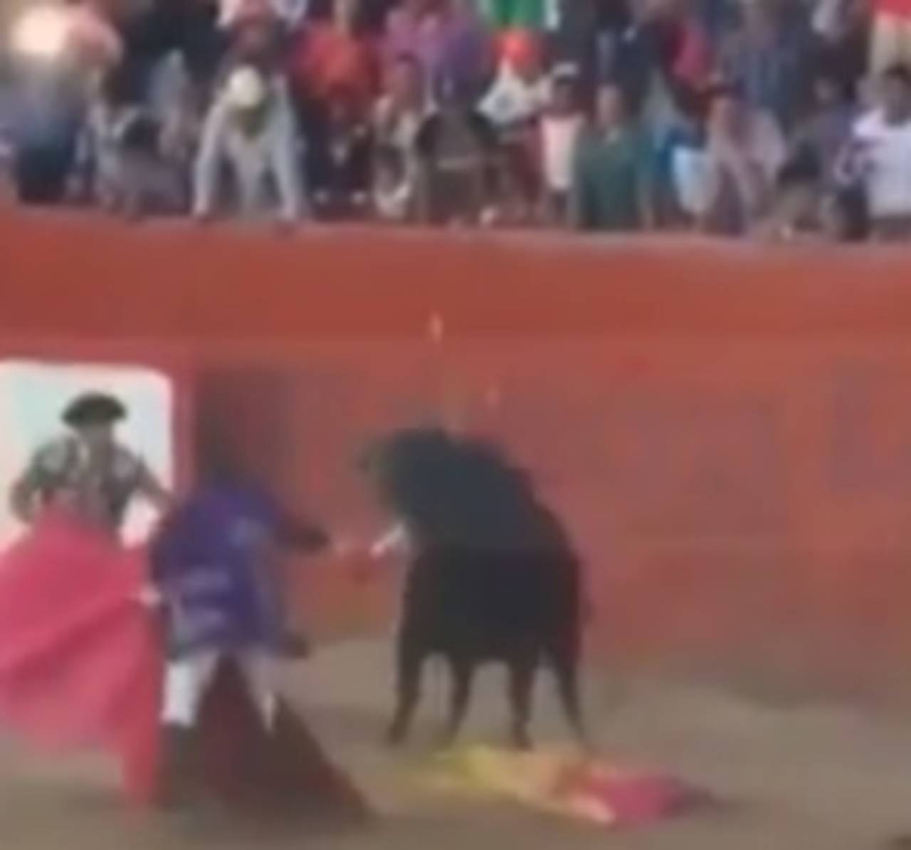 Con el movimiento brusco del toro la punitlla salió volando hacia el público, donde se le clavó al niño. Puntilla de descabello lesiona a menor en SLP