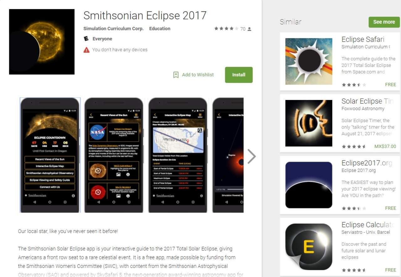 Apps para seguir el eclipse solar