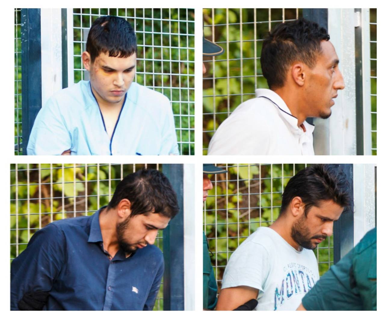 Juicio. Los cuatro detenidos por los atentados yihadistas, fueron custodiados por la Guardia Civil. (EFE)