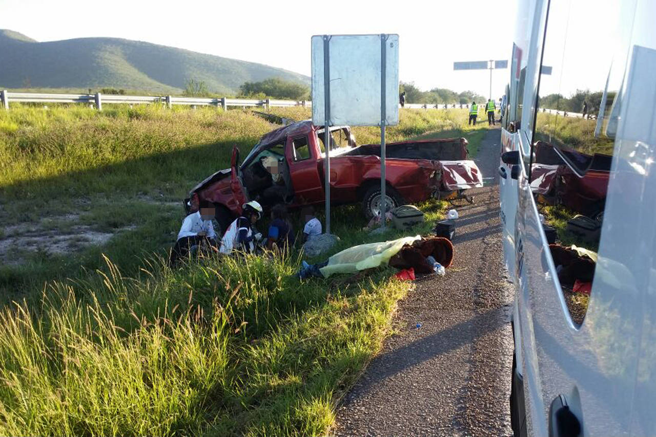 Ubicación. El accidente en la autopista de cuota Gómez Palacio-Durango en el tramo Cuencamé-Yerbaniz.   