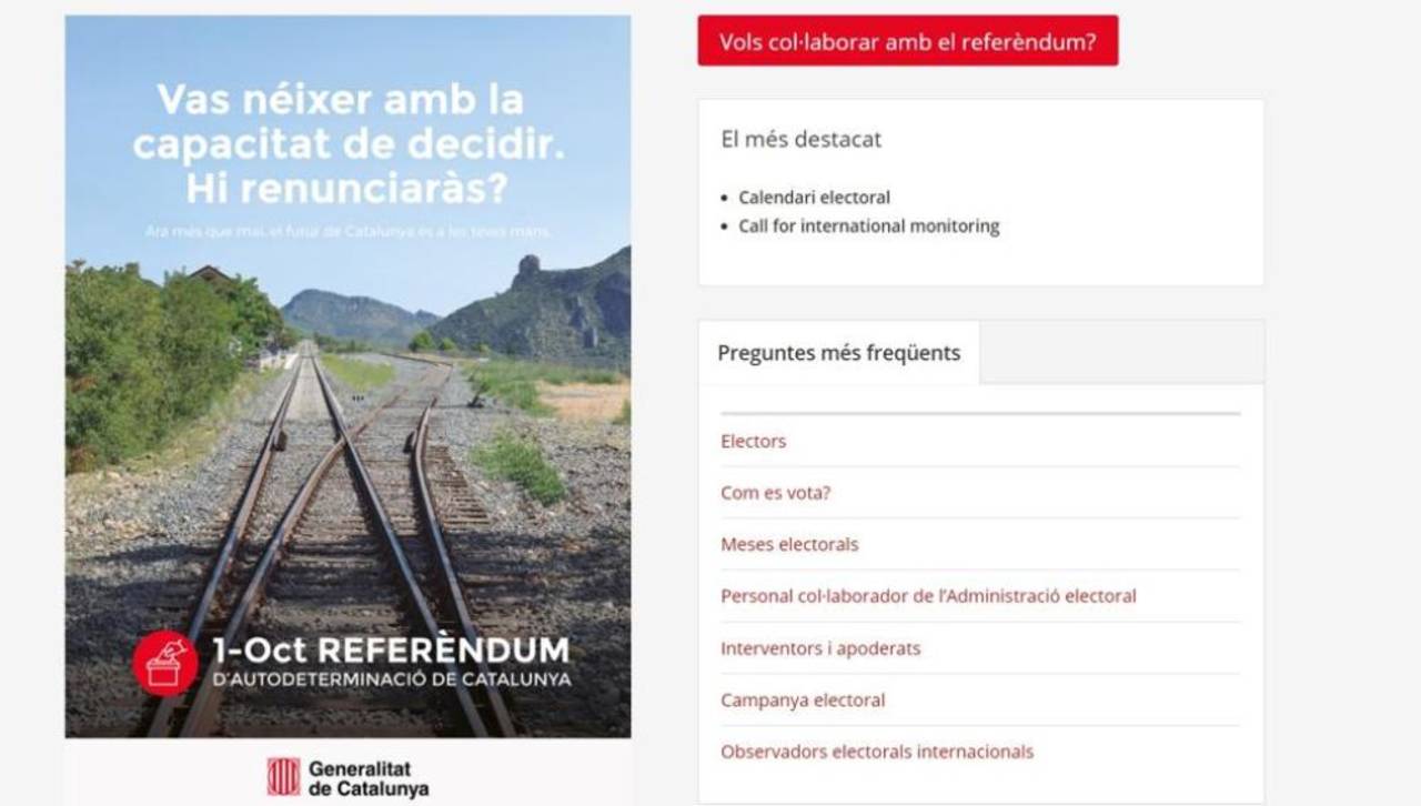 Sitio. La Guardia Civil española cerró ayer el dominio original de la web que promueve el referendo separatista. (ESPECIAL)