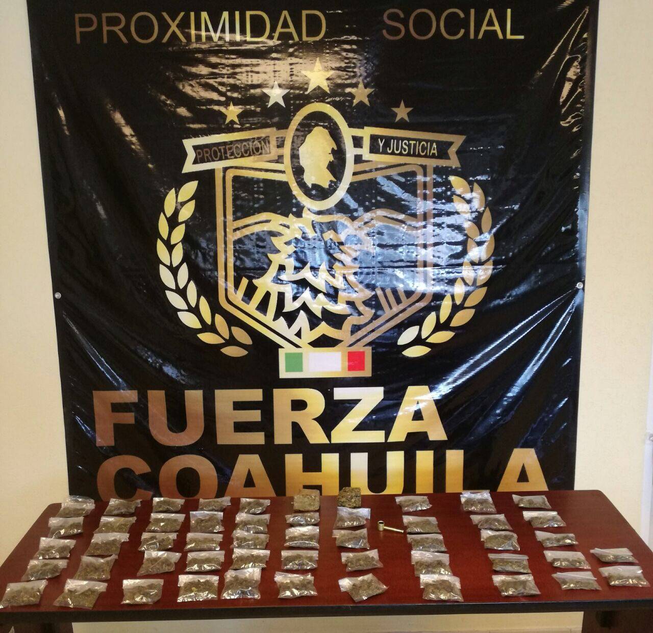 Aseguramiento. Elementos de Fuerza Coahuila de Proximidad Social detuvieron al presunto distribuidor de drogas.