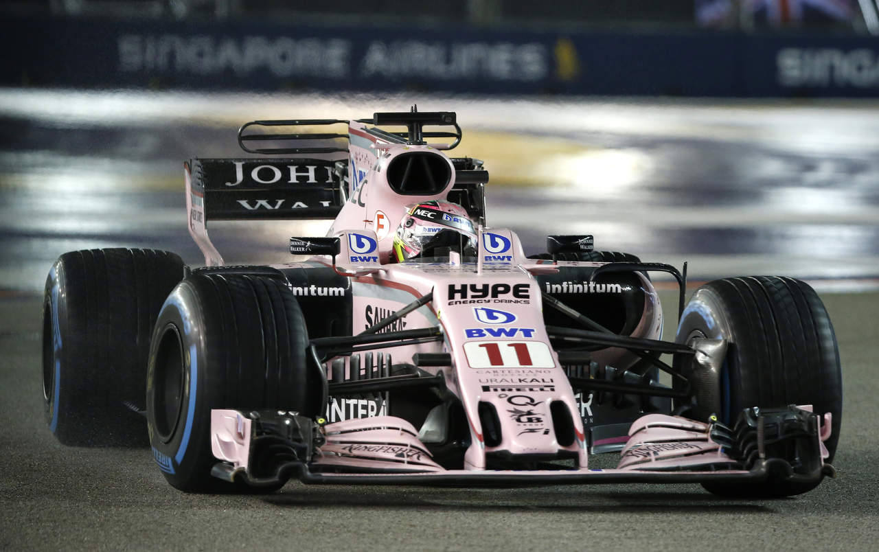 “Checo” Pérez termina quinto en Gran Premio de Singapur. (AP)
