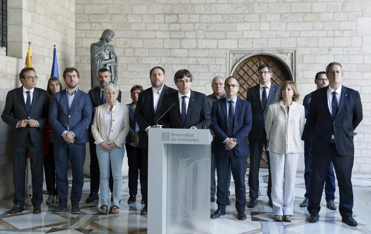 Declaración. Carlos Puigdemont acusó al gobierno español de aplicar ‘un estado de excepción’. (EFE)