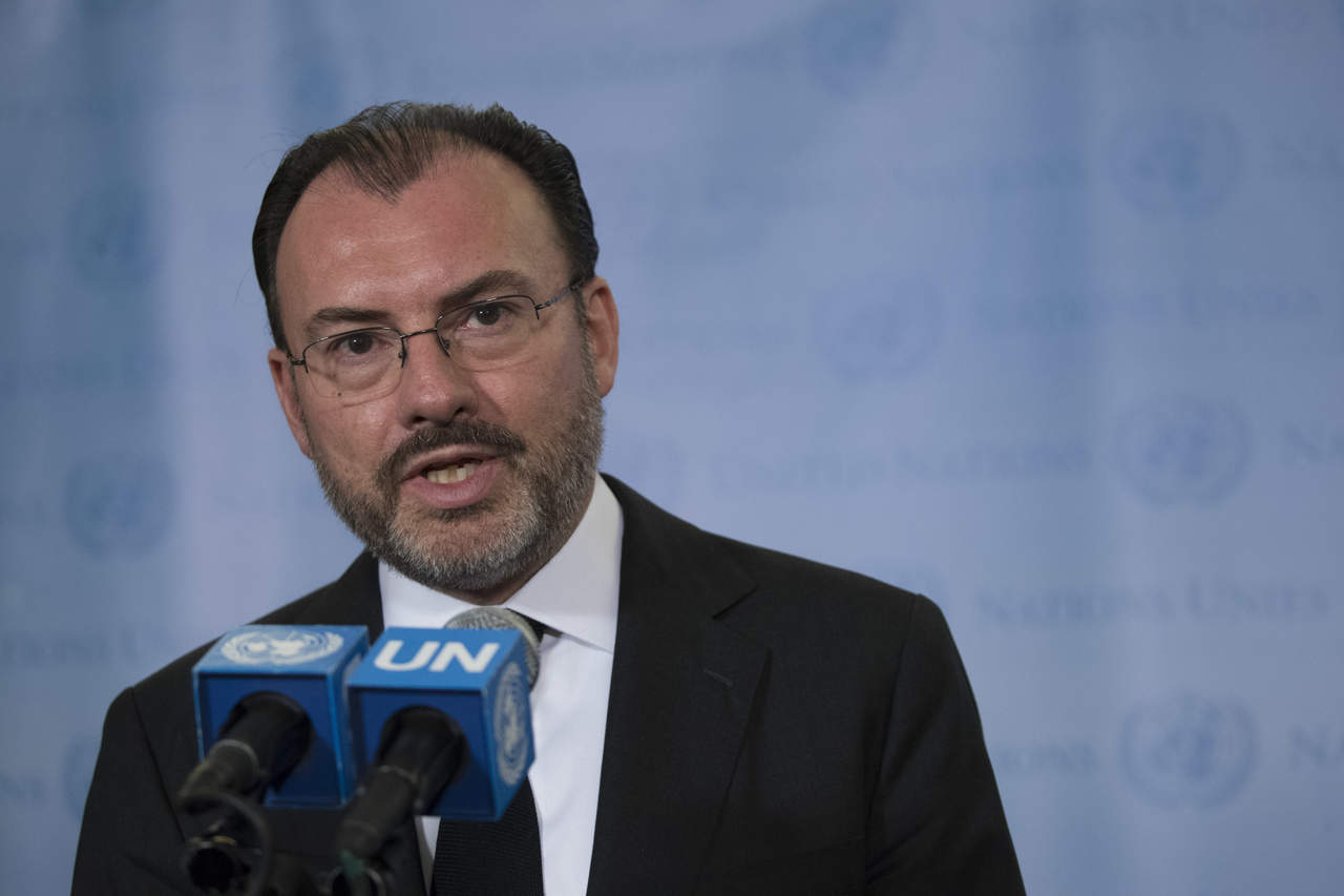 'Los amigos se hacen presentes en los momentos duros', afirmó ante la Asamblea General de la ONU el secretario (ministro) de Relaciones Exteriores de México, Luis Videgaray. (AP)
