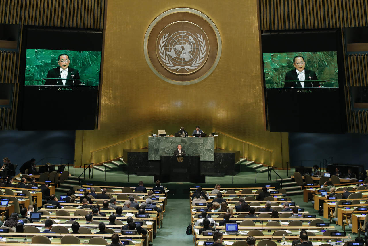 'Estamos a unos pasos de completar nuestra capacidad nuclear', afirmó ante la Asamblea General de la ONU el ministro de Exteriores de Corea del Norte. (AP)