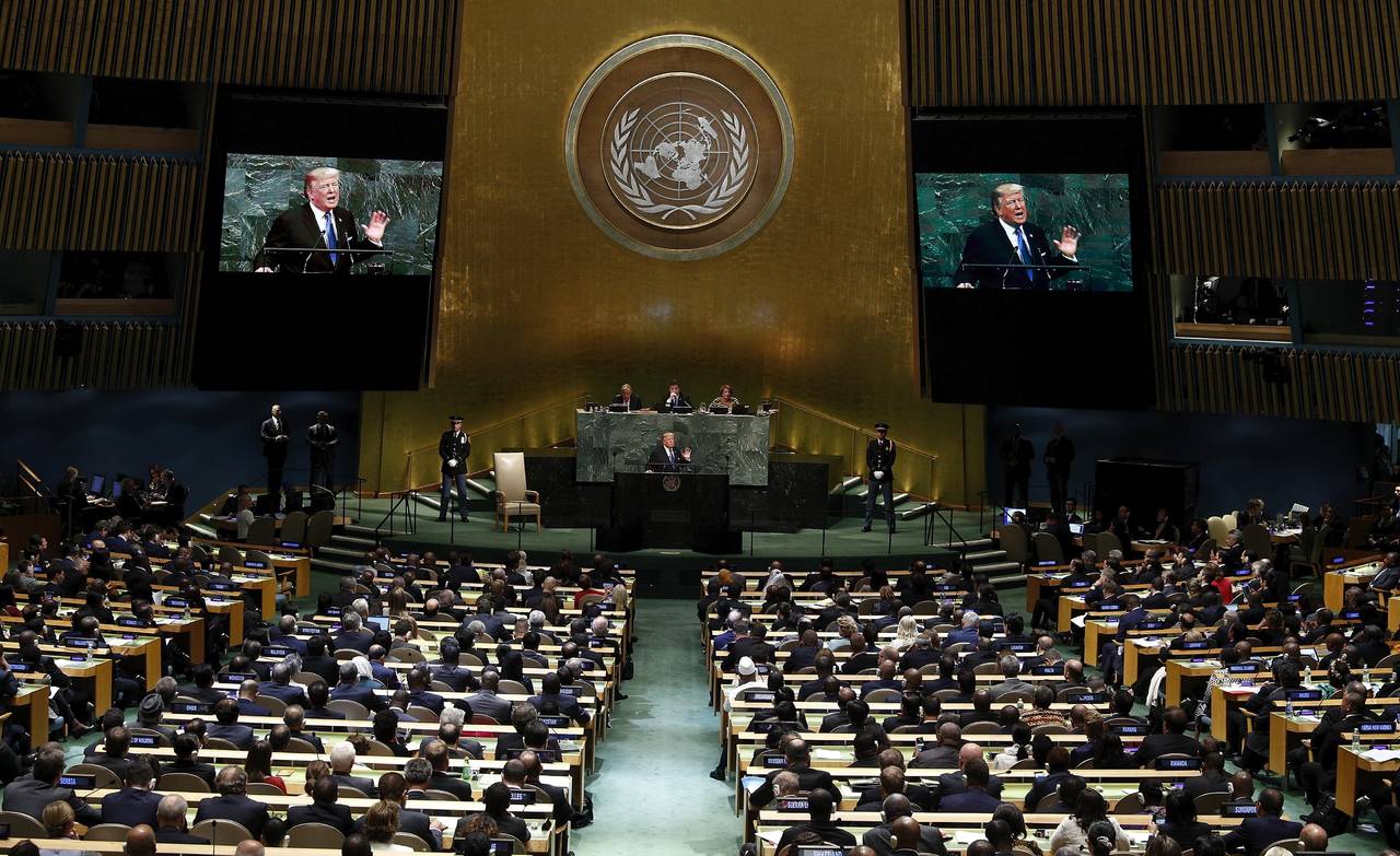 Polémico. Trump aprovechó la tribuna de la ONU para dar su visión beligerante. (EFE)