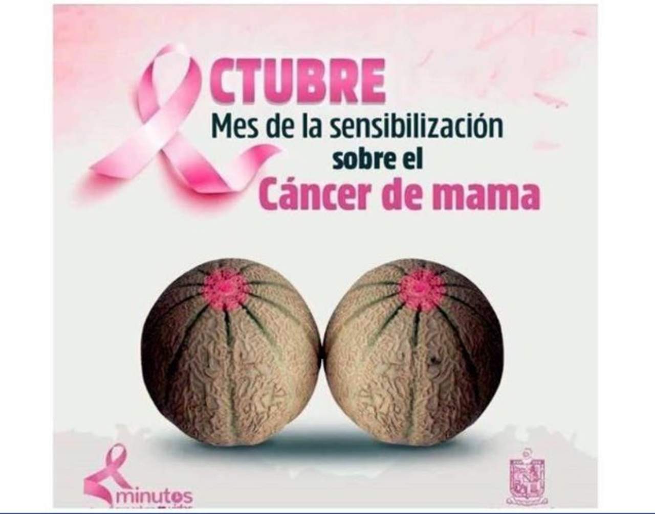 La administración estatal lanzó una campaña para 'sensibilizar' a las mujeres sobre la necesidad de prevención del cáncer de mama con la imagen de dos melones. (TWITTER)