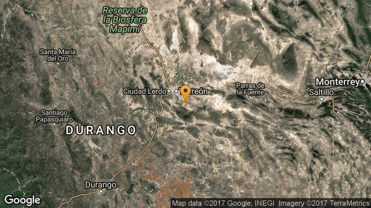 El Sismológico Nacional registró un sismo de 4.2 grados a 21 km al sur de Matamoros, Coahuila. (ESPECIAL) 