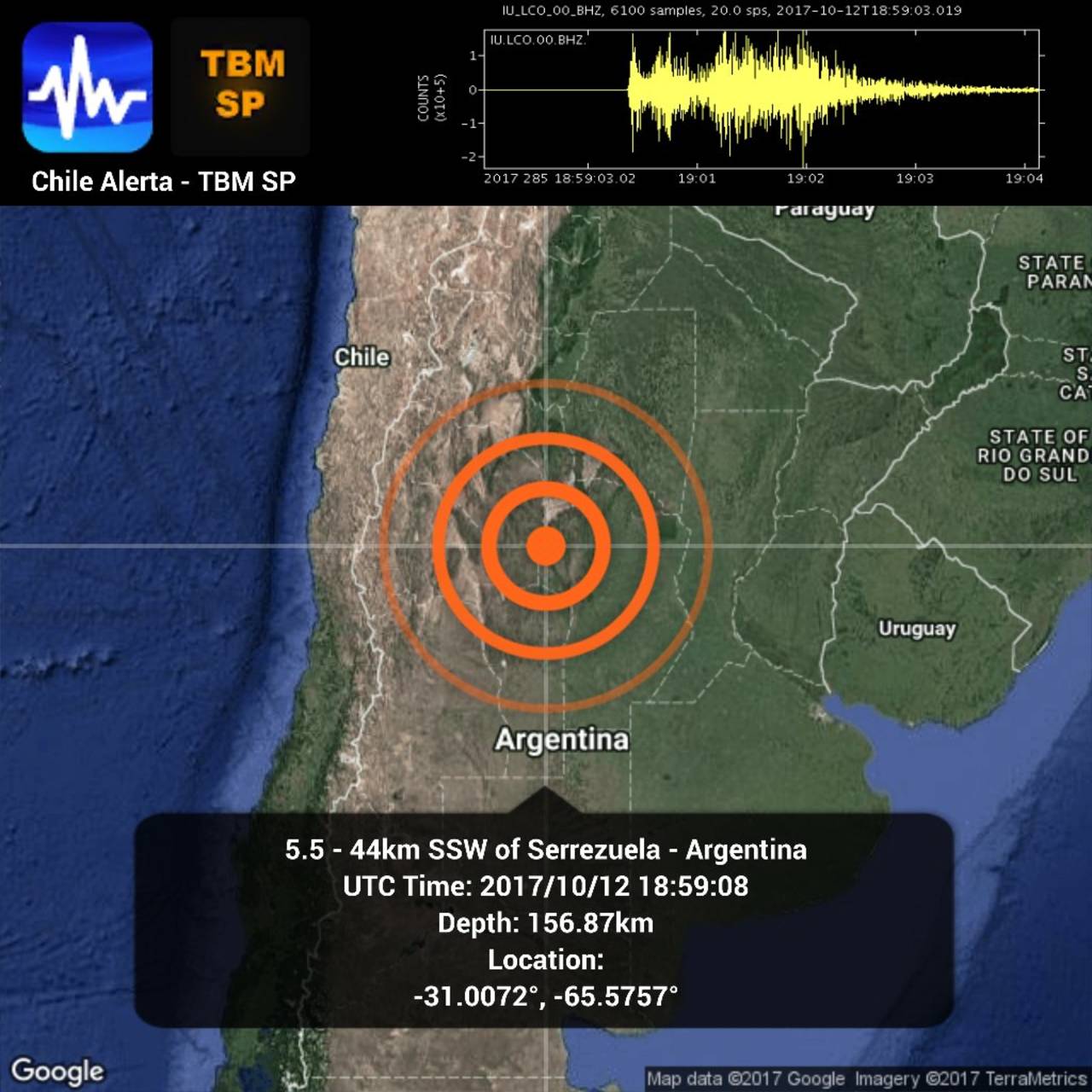 Un sismo sacude a Argentina
