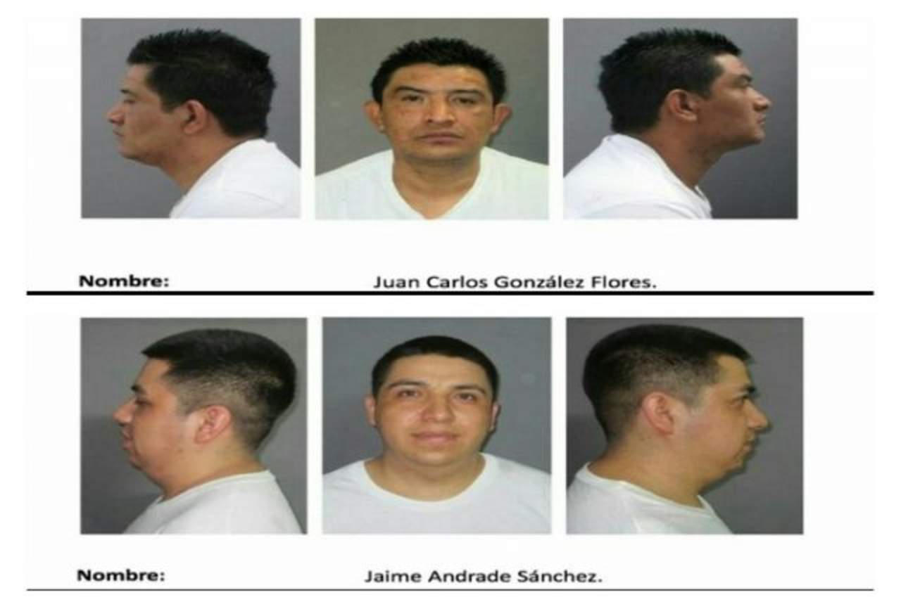 La Secretaría de Seguridad Pública Estatal confirmó que se fugaron los internos identificados como Jaime Andrade Sánchez y Juan Carlos González Flores. (ESPECIAL) 

