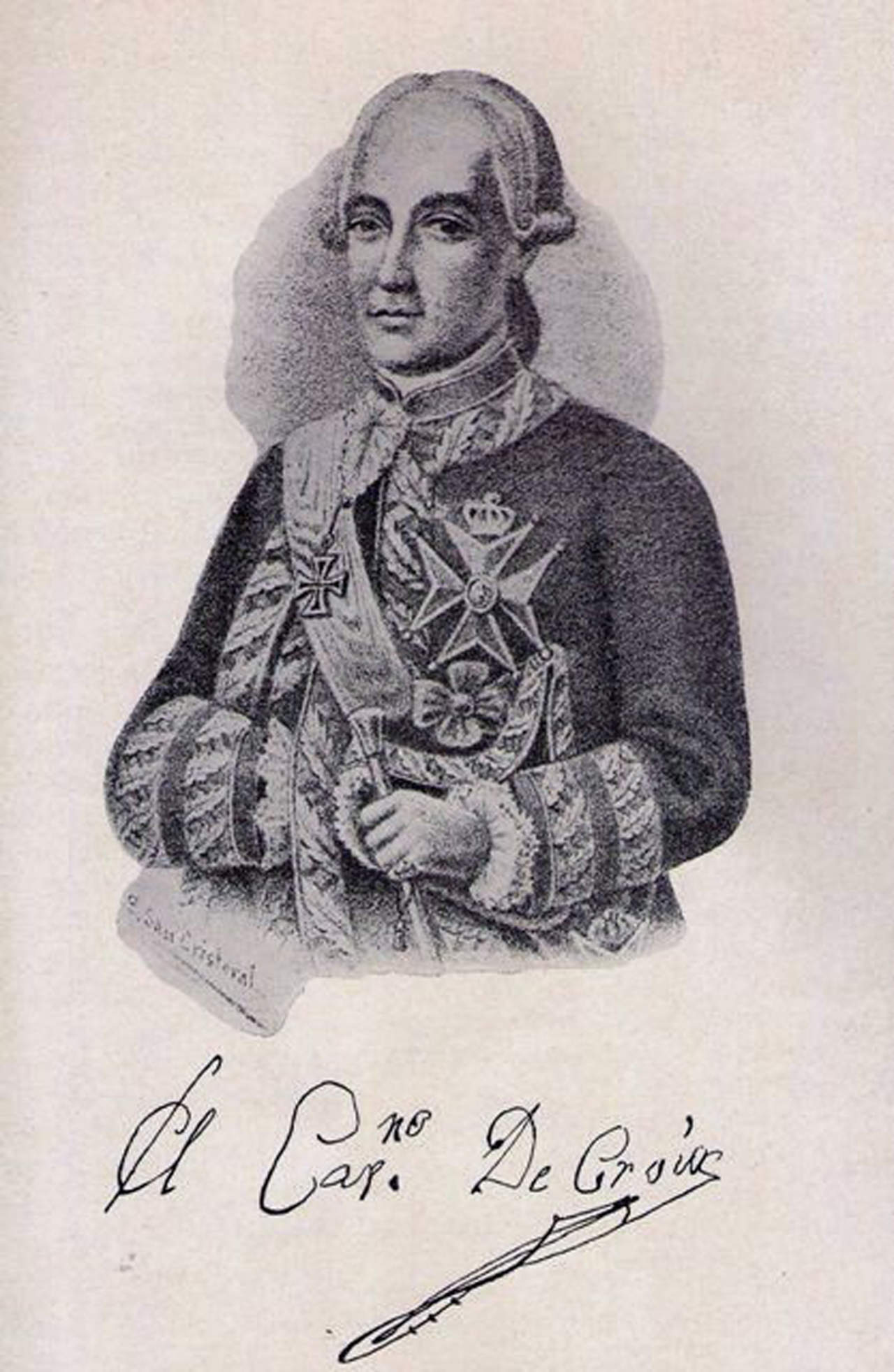 Teodoro de Croix. Primer Comandante de las Provincias Internas de la Nueva España. Pernoctó en Castañuela en noviembre 18 de 1777.