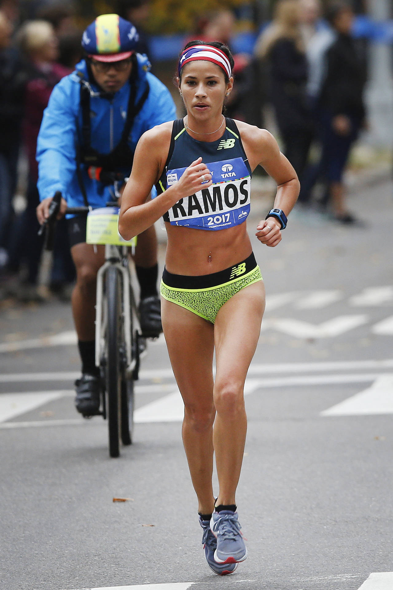 Beverly Ramos, de Puerto Rico, durante el maratón de Nueva York. (AP)