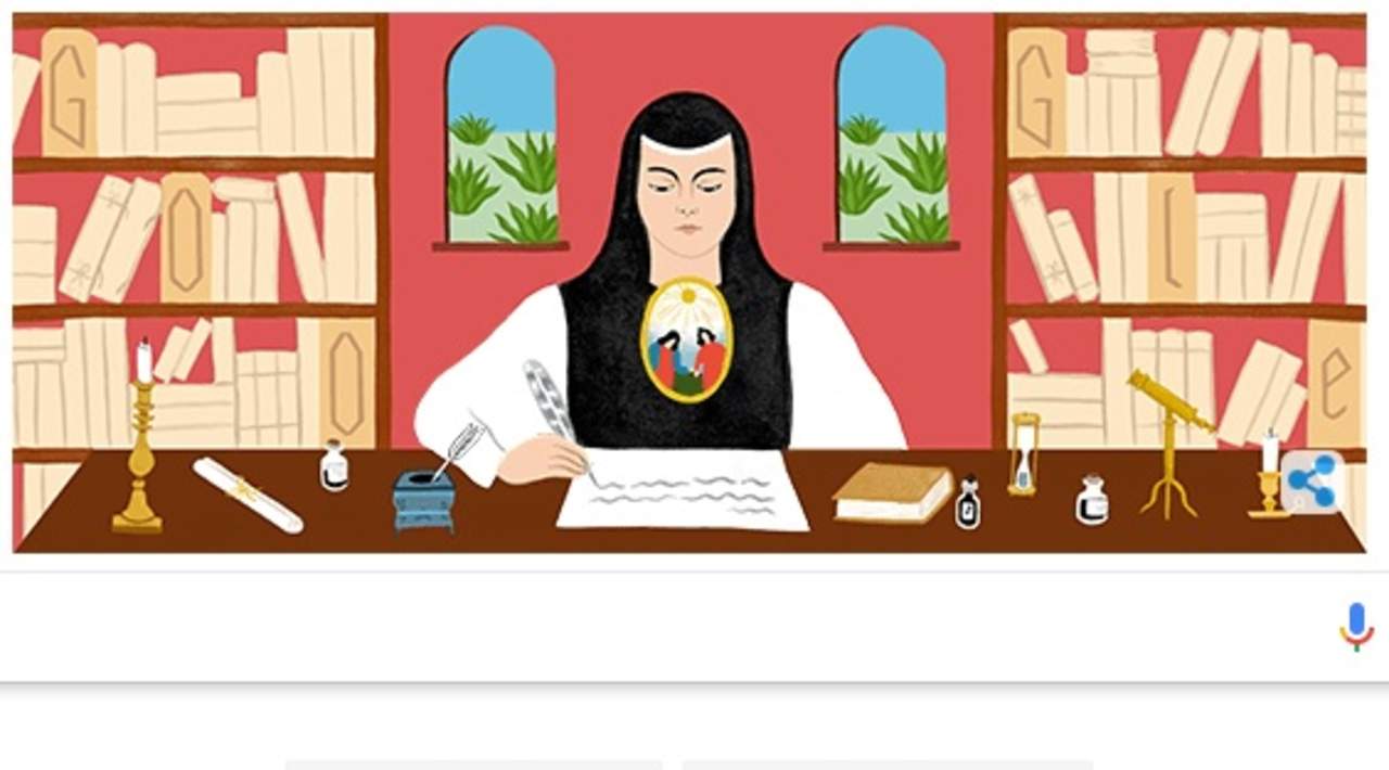 Google le dedicó un doodle a Sor Juana Inés de la Cruz. (ESPECIAL) 