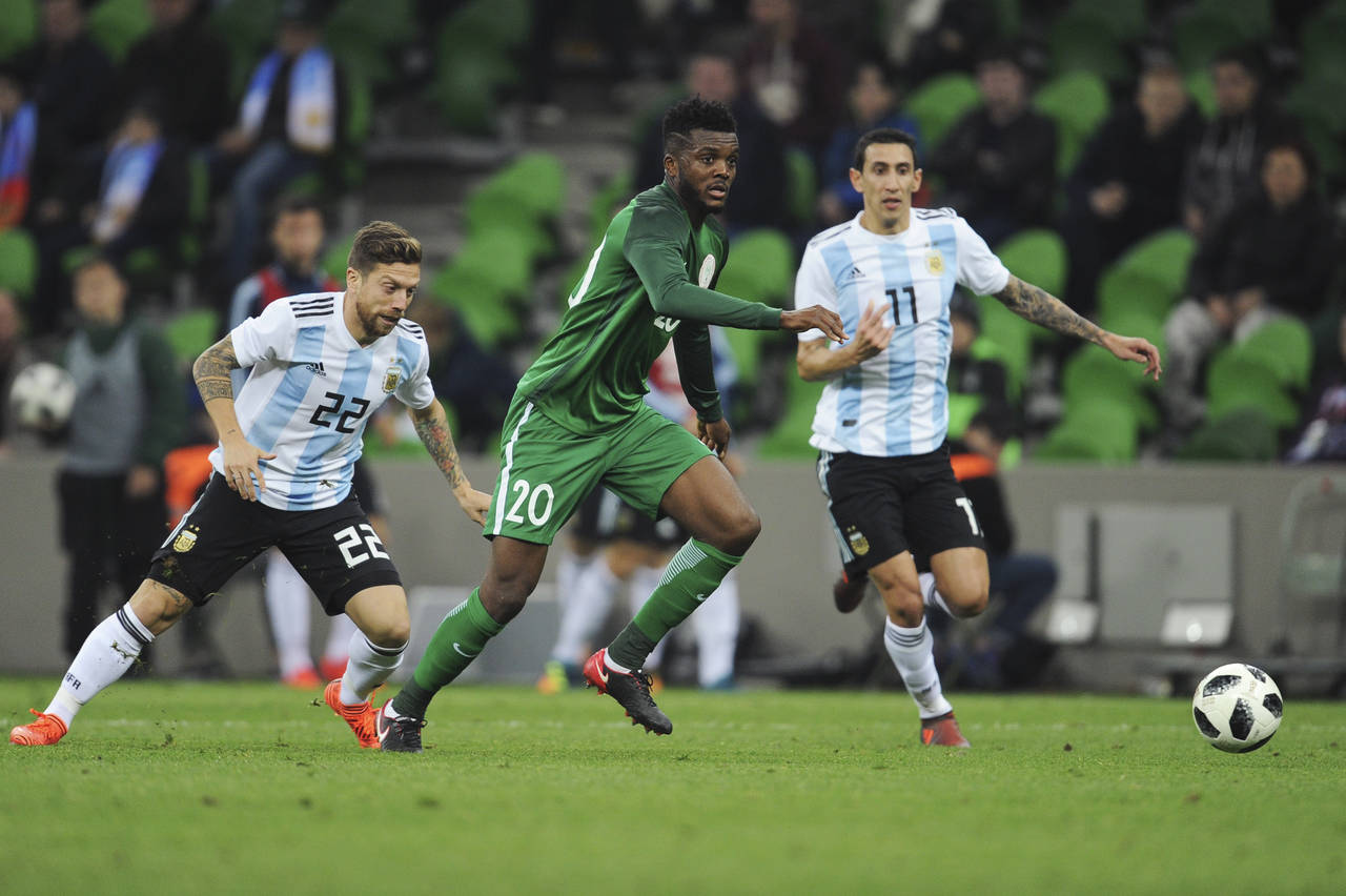 Argentina cayó 4-2 frente a su similar de Nigeria, en partido amistoso efectuado en el estadio del FC Krasnodar, Rusia. (Especial)